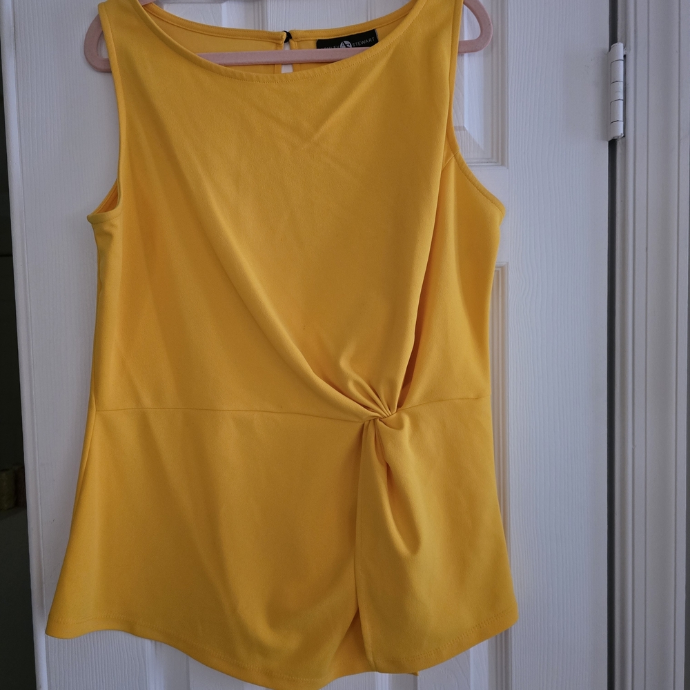 Ashley Stewart Yellow Twist-Front Sleeveless Camisole